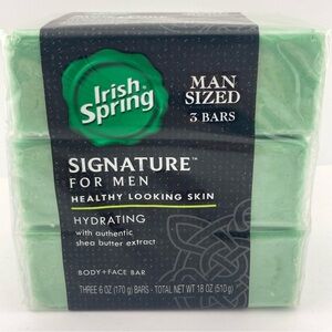 2) Irish Spring Signature Men Hydrating Body Face Bar Soap DISCONTINUED 3 Bars